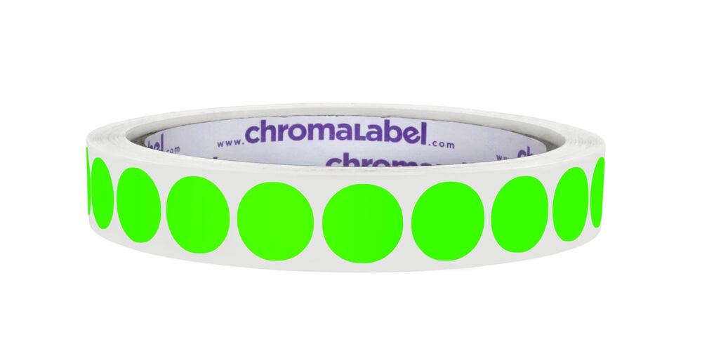 5633 1/2 Inch Round Colored Stickers, High Visibility Permanent Color